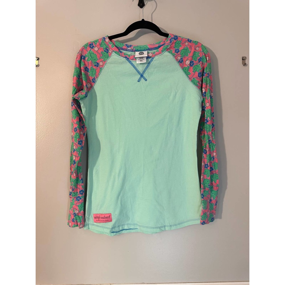 Simply Southern Long sleeve baseball with elephants-Small